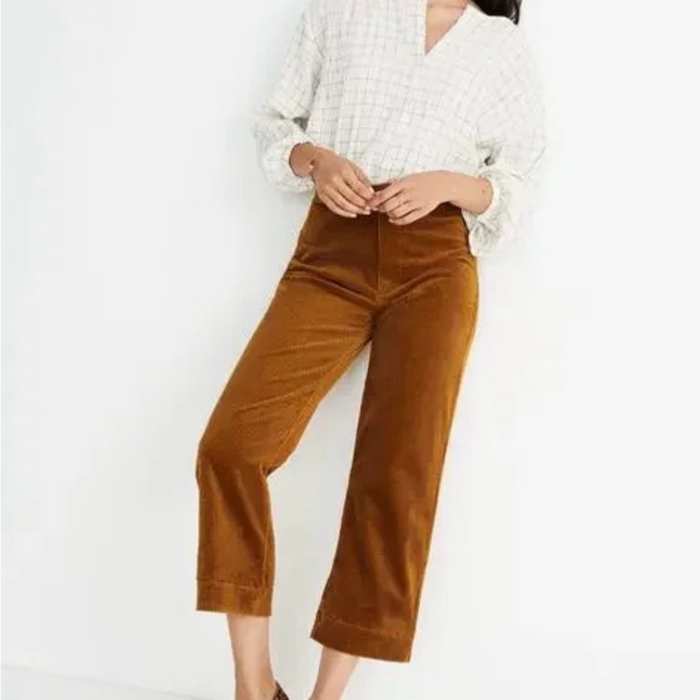 Madewell Women's Corduroy Cropped Pants - Mustard